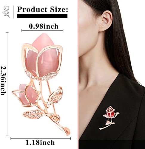 Unaone Brooches for women, Set of 2 Rhinestone brooch pins, Elegant Gold Crystal Floral Wedding Bouquet Brooch