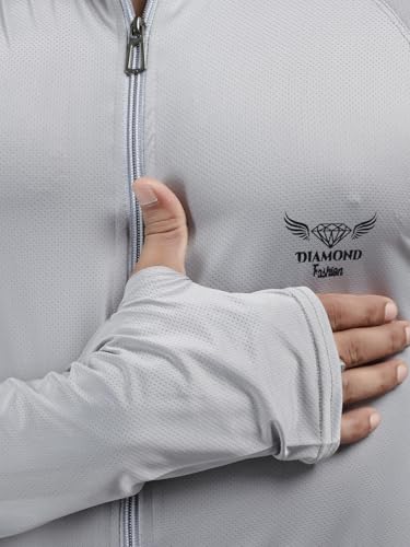 Image of Diamond Fashion Men's Gym Hoodie Jacket | Lightweight Stretchable Activewear for Workout, Running & Fitness | Quick Dry Full Zip Sports Hoodie for Men
