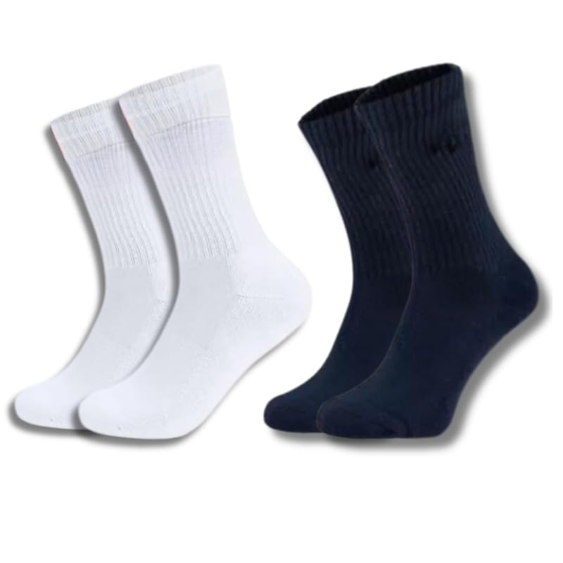 Image of cotton socks for men Socks for Men & Women Solid Sports Cushion Sneaker Unisex Towel Socks Combo for Running, Cycling & Gym, Odour Free, Free Size