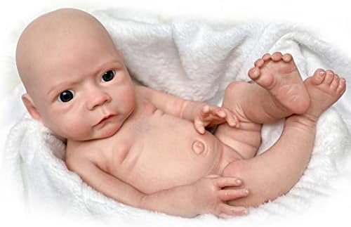 ACESTAR 18 Inch Reborn Baby Doll Kit Already Painted Full Body Solid Platinum Silicone Girls Eyes Open for Collection Gift #P1801