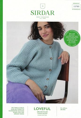Image of Sirdar DK Knitting Pattern Pamphlet - 10780 Ladies Cardigan (28-54in)