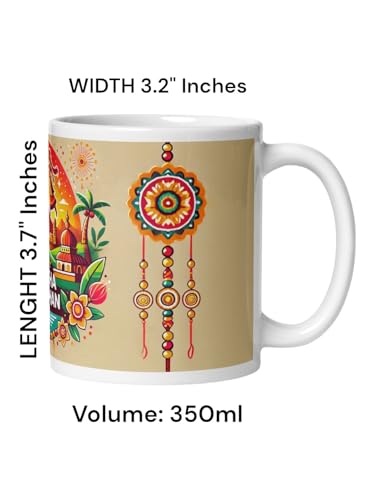 Image of Better Gift Flowers Happy Rakshabandhan Traditional Design Customized Mug, Round Shaped Multicolor Themed Coffee Mugs, Mug for Gifting, Gifting Items for Family, Friends & Closed Ones