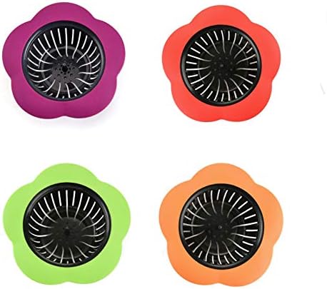 JIANYI Kitchen Sink Strainer, 4PCS Silicone Sink Strainer, Large Wide Rim 4.5" Diameter Sink Strainers for Kitchen Sink - Multicolor