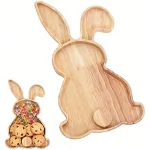 DOITOOL Farmhouse Bunny Serving Trays, Nesting Rabbit Shaped Wooden Charcuterie Platters Easter Bunny Tray Bunny Charcuterie Board for Easter or Spring, 28.50X18.00X1.50CM, 5D6DGO30606U651719KJEM64