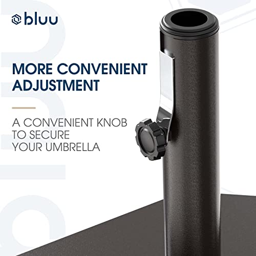 BLUU Iron Base Weight Base Heavy Duty Outdoor Patio Market Table Umbrella Weights Outdoor Umbrella Base Stand, Rust Free, 26 Lbs, Dark Brown