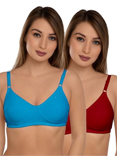 Image of Daisy DEE Women's Cotton Seamed Non-Wired Regular Straps Full Coverage Non-Padded Bra - NSHTL