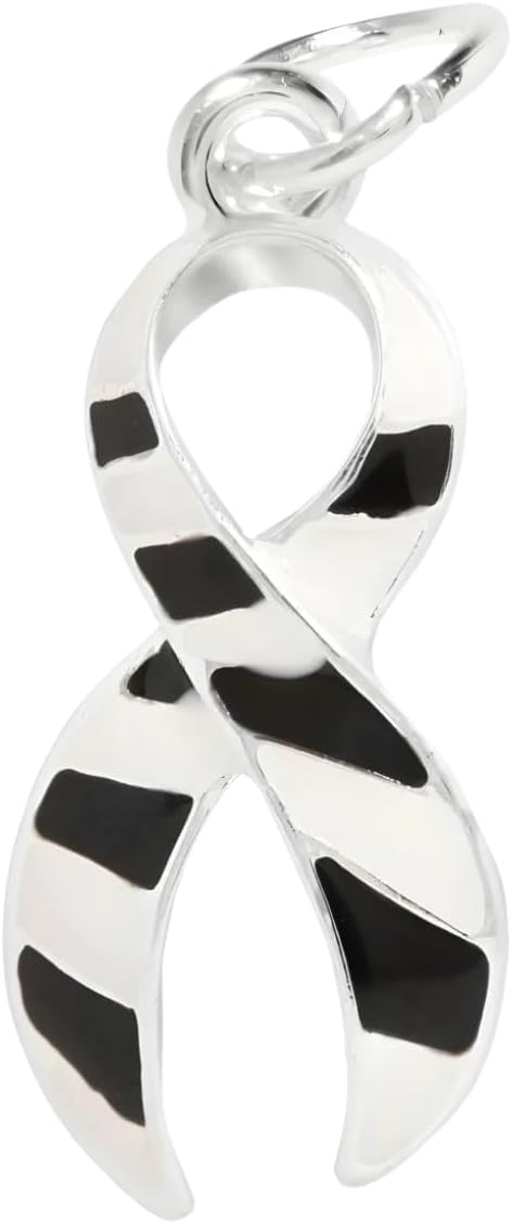 Large Zebra Print Ribbon Charms - Perfect for DIY Projects - Make a Statement and Support Ehlers-Danlos Syndrome and Rare Disease Awareness with Style