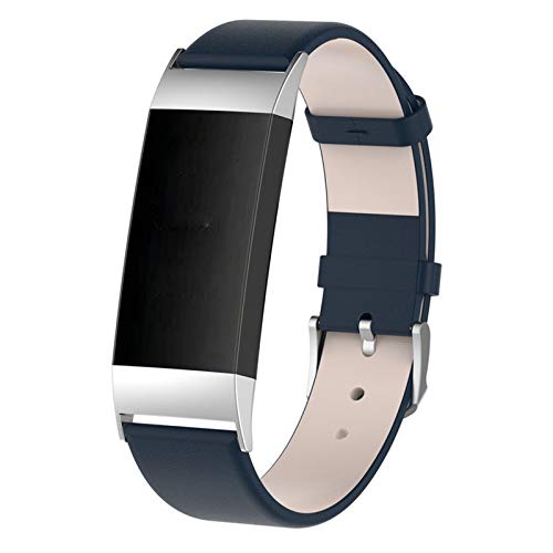 ZUZIS Leather Watch Band Compatible with Fitbit Charge 4/ Charge 3 Sport Leather Replacement Band Watch Strap Bracelet Wristband for Fitbit Charge 4 /