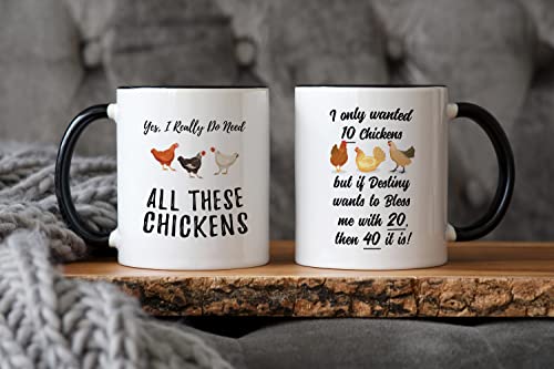 Casitika Chicken Mug. Funny Chicken Coffee Cup For People That Are Crazy About Chickens. Set Of 2-11Oz Mugs For Mom Or Dad For Farmer Themed Birthdays. #TOP3