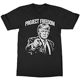 Dorluksy Project Freedom Trump-Inspired Strait of Hormuz Quote Unisex T-Shirt (Black, Medium)