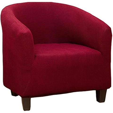 Bestenrose Tub Chair Covers Stretch Jacquard Tub Chair Cover Sofa Slipcover Fabric Chair Cover Removable Washable Protector Cover For Cafe Club Armchair Office Universal Chair cover (Red Wine, 1 Pcs) Cover