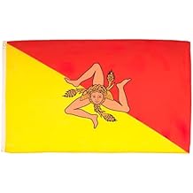 AZ FLAG - Sicily Flag - 3x5 Ft - 100D Polyester Italy - Sicilian Banner with Two Metal Grommets - Fade Resistant - Vivid Colors - 3 x 5 Feet - 150x90 Cm