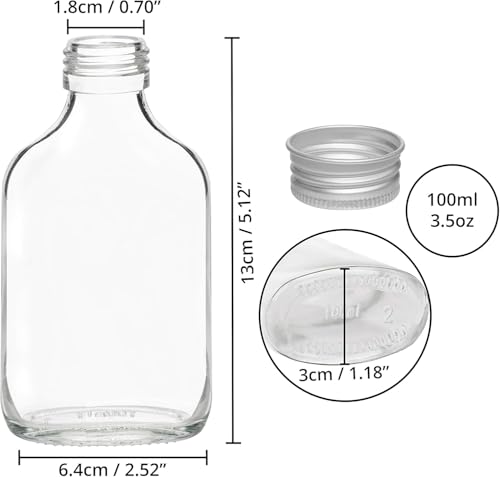 Miniatura 5 de Flaschenland - Juego De 50 Botellas De Cristal De 100 Ml, Petaca Para Licores Y Degustaciones O Muestras De Productos