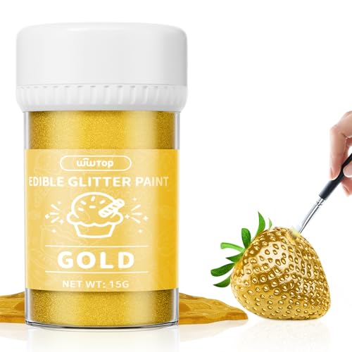 Essbarer Glitzer Gold 15g – Flüssiges Glitzerpulver für Lebensmittel