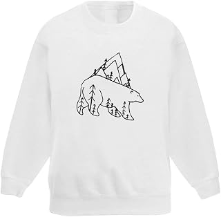Azeeda 'Mountain Bear' Kid's Sweatshirt/Jumper (7-8 Years) (KW00029049)