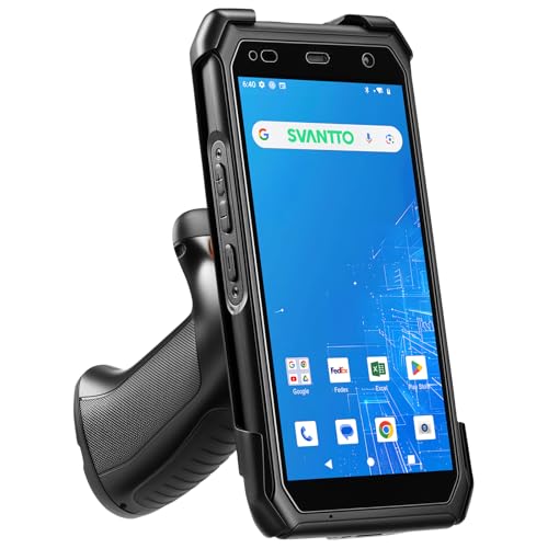 SVANTTO Android 13 Barcode Scanner with Pistol Grip, 1D/2D/QR Bar Code Scan Engine, 4+64GB, Bluetooth 5.1, Wi-Fi 6, 4G LTE, NFC, 5000mAh Big Battery 5.5" Handheld Rugged PDA Scanner for WMS Management
