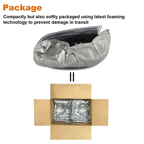 Ylee Halogen Headlight Assembly Led Day Running Light Compatible With 2005-2007 Ford F250 F350 F450 F550 Super Duty/05 Ford Excursion (Black Housing Clear Reflector) #TOP6