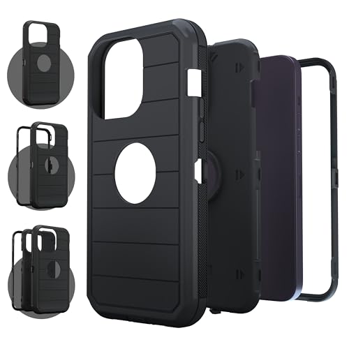 Image of Pirum Protective Back Case Compatible for Apple iPhone 14 Pro MAX Cover PC + TPU Full Body Shockproof Drop Protection - Black