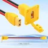 GINTOOYUN XT90 Kabel zasilający do montażu panelowego 10AWG XT90 męski na żeński panel instalacyjny przewód zasilający do baterii Lipo FPV drona itp. (1 m)