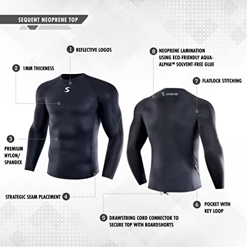 Synergy Men's Sequent Neoprene Multisport Wetsuit Long Sleeve Top (Lapis, Xx-Large) #TOP2