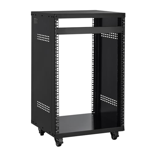 VEVOR Rack AV de 16U, Capacidad Máxima de 90,7 kg, Rack para Estudio de Grabación Doméstico con Ruedas Bloqueables, Diseño de Ventilación Especial, para Equipos de Audio/Video/Música de 48,26 cm VEVOR Rack AV de 16U, Capacidad Máxima de 90,7 kg, Rack para Estudio de Grabación Doméstico con Ruedas Bloqueables, Diseño de Ventilación Especial, para Equipos de Audio/Video/Música de 48,26 cm