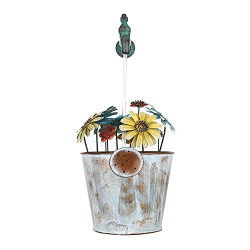 Huiop Outdoor Iron Fountain Flower Pot Fountain Water Pump Cascading Water Fountain Decorative Stopcock Garden Decoration(Us Plug) #TOP1
