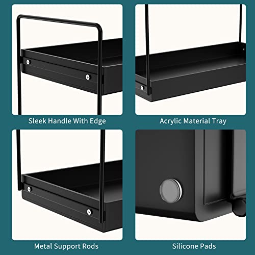 Bathroom Countertop Organizer, 3 Tier Metal Vanity Counter Skincare Shelf, Matte Black ​Under Sink Standing Rack With Acrylic Tray, Home Storage Holder For Lotion Makeup Cosmetics Perfume Spice #TOP6