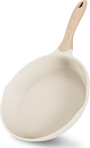 JEETEE Sartén antiadherente de 10 pulgadas, utensilios de cocina con revestimiento de piedra, sartén antiadherente para tortilla con mango