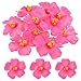 HOMSFOU 10PCS Hawaiian Faux Flowers Hibiscus Flowers Decoration Artificial Tropical Flower Vivid Flower for Hawaiian Luau Tabletop Decoration Party Favors Supplies DIY Decor (Pink)
