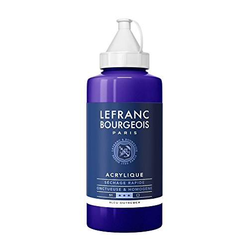Lefranc Bourgeois 300459 Fine Acrylfarbe - Ultramarinblau, 750ml Flasche, cremige Acrylfarbe auf Wasserbasis, schnell trocknend, lichtecht, wasserfest
