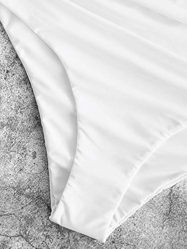 Image of ZAFUL Women High Waisted Bikini Bottoms Ruched Swimsuit Bottom Tummy Control Bathing Suit Bottoms