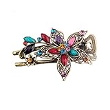 Vintage Damen Blume Kristall Haarspangen Haarspangen Haarschmuck (bunt)