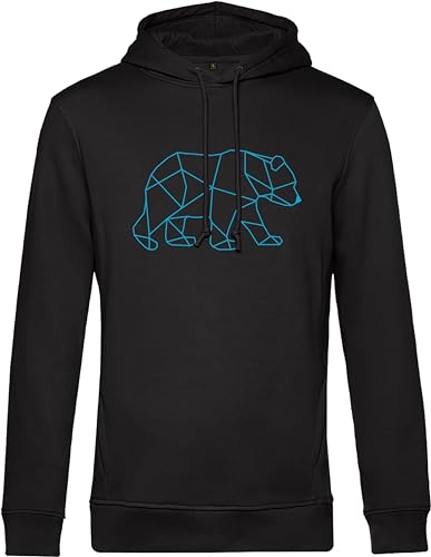 BIO Natur Pullover: Bär - Outdoor Kapuzenpullover - Geschenk für Wanderer - Bergsteiger Natur-Freunde Wald Fors-t Arbeiter Berg-e Outdoor - Kletter Pullover - Ski Pulli - Unisex Hoodie (M Black)