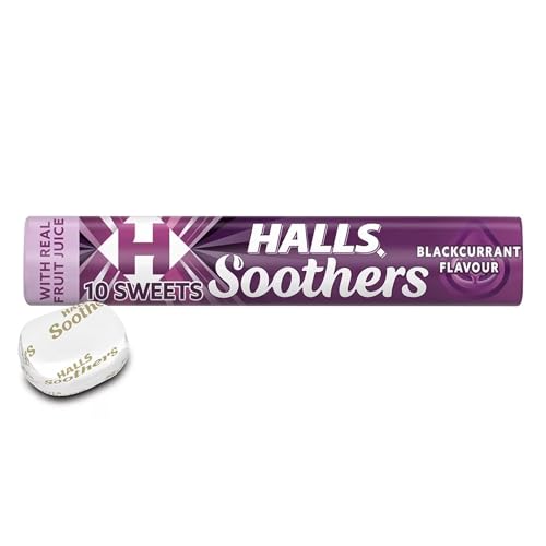 Halls Soothers Blackcurrant Flavoured Lozenges, Made With Real Fruit Juices, 45 g (Pack of 1)