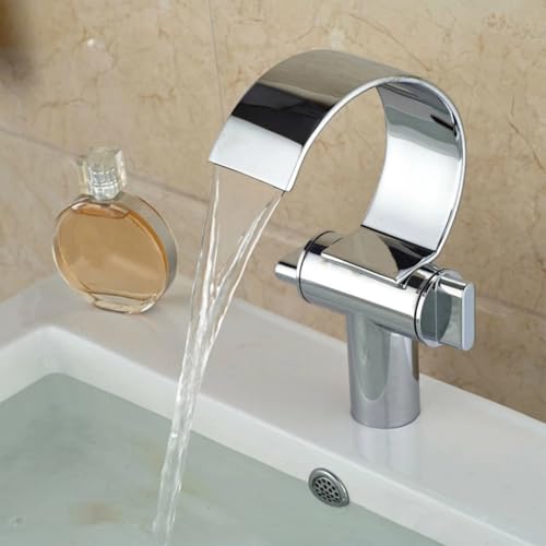 Mitigeur cascade de salle de bain en laiton design moderne - 4