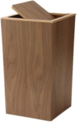 AZIEBAY キューブ型天然木木製ゴミ箱 蓋付き大容量収納 おしゃれインテリア適合 寝室・リビング・バスルーム・オフィス・ホテル用 防臭耐用ゴミ収納容器