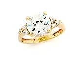 10k Gold Brilliant 4.5ct Round CZ Engagement Ring