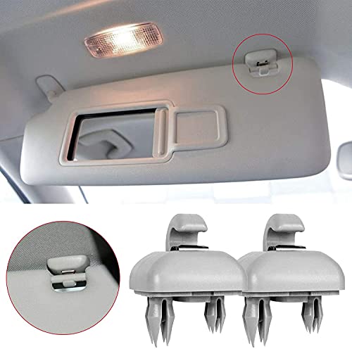 Kodiake Sun Visor Clip,2 Pcs Gray Interior Sun Visor Hook Replacement Accessories for Audi A1 A3 A4 A5 Q3 Q5 S3 S4 S5 TT