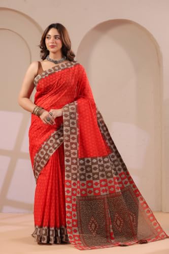Image of TAMAIRA FASHION Mulmul Pure Cotton Saree For Woman |Office Wear Daily Wear Sarees For Women Without Blouse Piece(Available in 15 Colours)