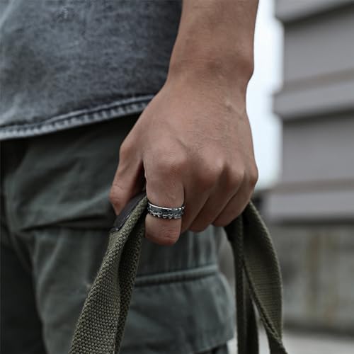 NEWITIN 20 Pieces Vintage Rings for Men Punk Ring Cool Gothic Ring Open Adjustable Silver Chunky Rings for Men Women