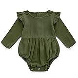 Simplee Kids Baby Outfit Unisex Linen Handmade Romper Jumpsuit Solid Color Long Sleeve