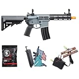 Lancer Tactical Gen 2 Hellion MLOK 7" Piactinny Polymer Airsoft M4 AEG Full/Semi-Auto Airsoft Gun (Battery and Charger Included) (Gray)