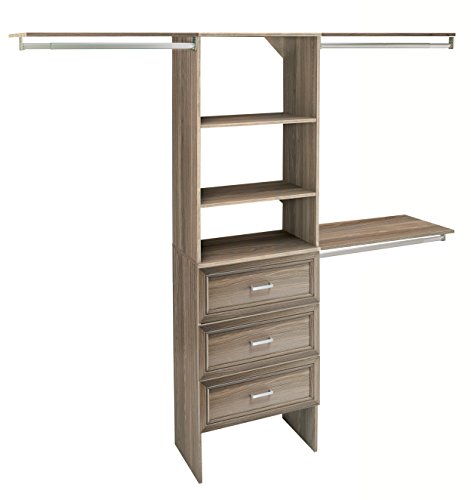 ClosetMaid SuiteSymphony Closet Organizer with Shelves and 3 Drawers, 25-Inch-Natural
