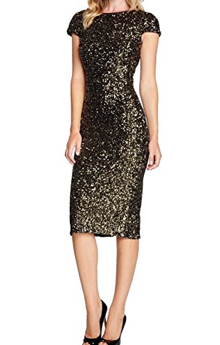 Robe fendue or noir YALI manchon capuchon taille M femme