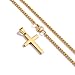 P. BLAKE Small Gold Plated Stainless Steel Cross Necklace for Men Boys Christian Golden Religious Cross Pendant Chain 16 Inches