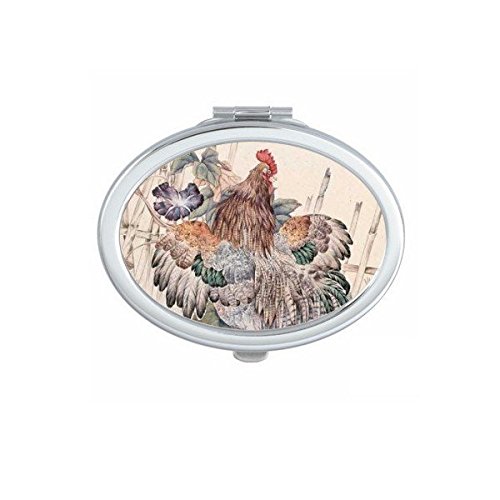 Miroir compact de maquillage ovale double face motif peinture classique