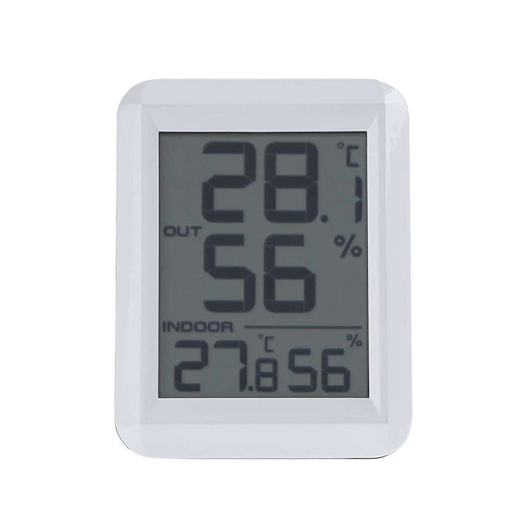 Digital Indoor Outdoor Thermometer Hygrometer with Outdoor Sensor LCD Temperature Humidity Meter Weather Station Comfort Indicator for Home