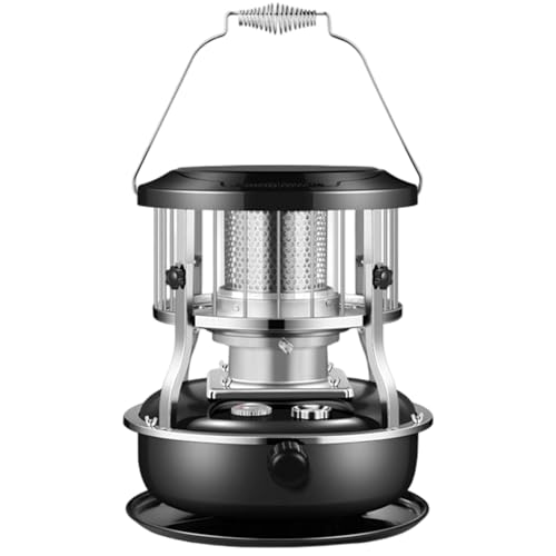 Indoor&Outdoor Kerosene Heaters, 9000 BTU Non Electric Kerosene Stove Portable Space Heater for Home, Garage, Camping, Cordless Forced Air Heater with Safety Shut-Off (Black) - Thumbnail 2