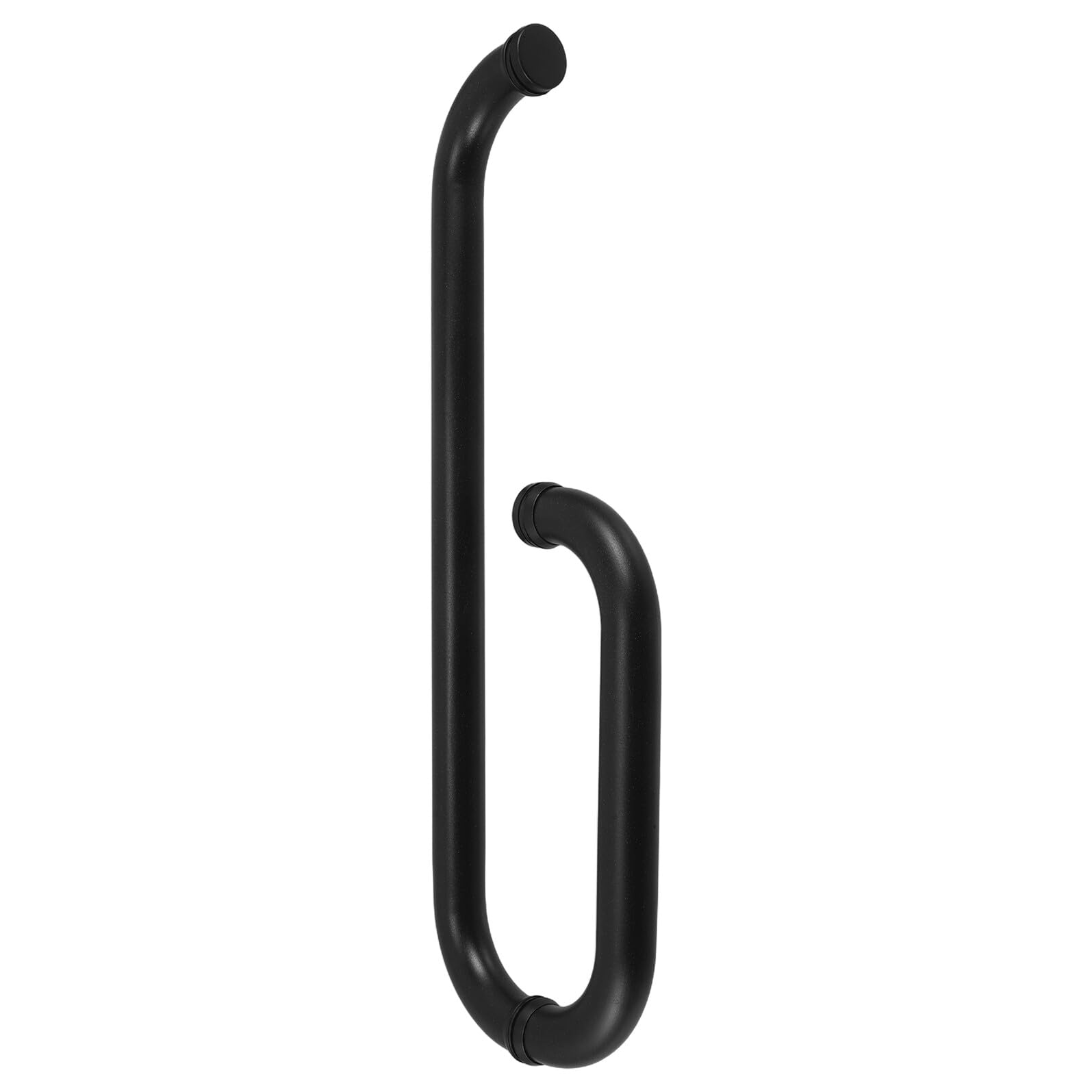 Poignée de porte verre bouton inox noir pour porte coulissante douche L 25