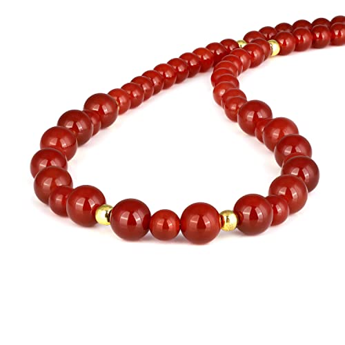 Collier en onyx rouge perlé de 45 cm, l'accessoire idéal pour sublimer vos tenues